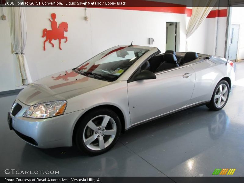 Liquid Silver Metallic / Ebony Black 2008 Pontiac G6 GT Convertible