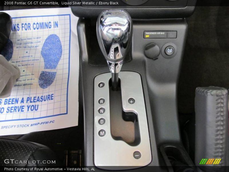 Liquid Silver Metallic / Ebony Black 2008 Pontiac G6 GT Convertible