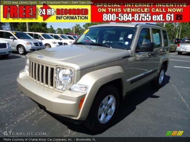 Light Graystone Pearl / Dark Slate Gray 2010 Jeep Liberty Sport