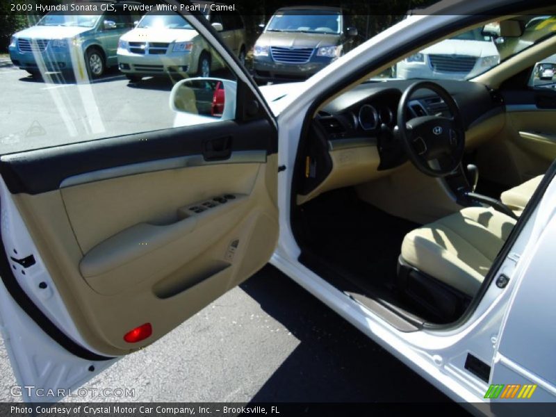 Powder White Pearl / Camel 2009 Hyundai Sonata GLS