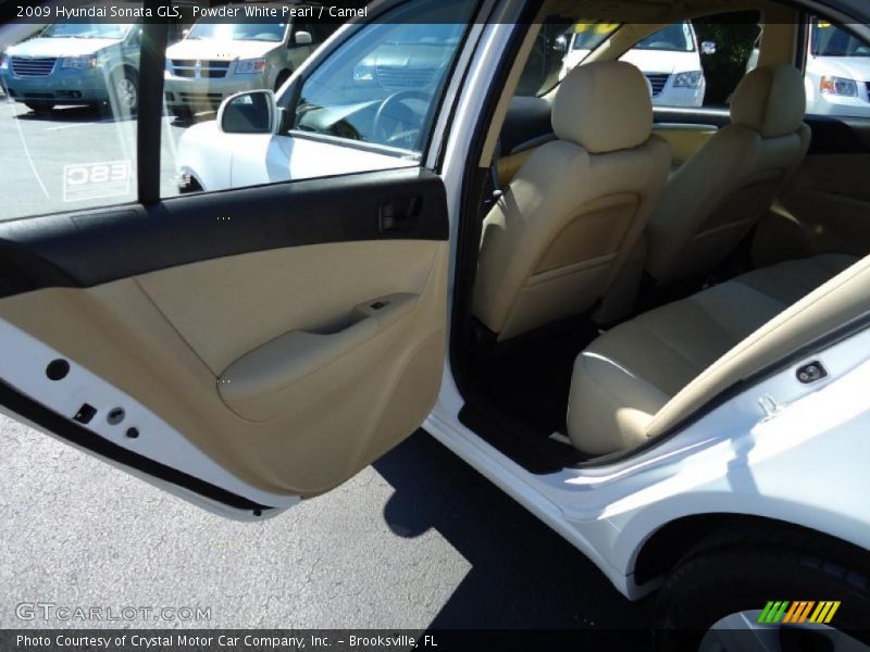 Powder White Pearl / Camel 2009 Hyundai Sonata GLS
