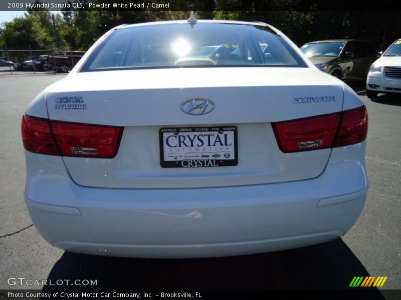 Powder White Pearl / Camel 2009 Hyundai Sonata GLS