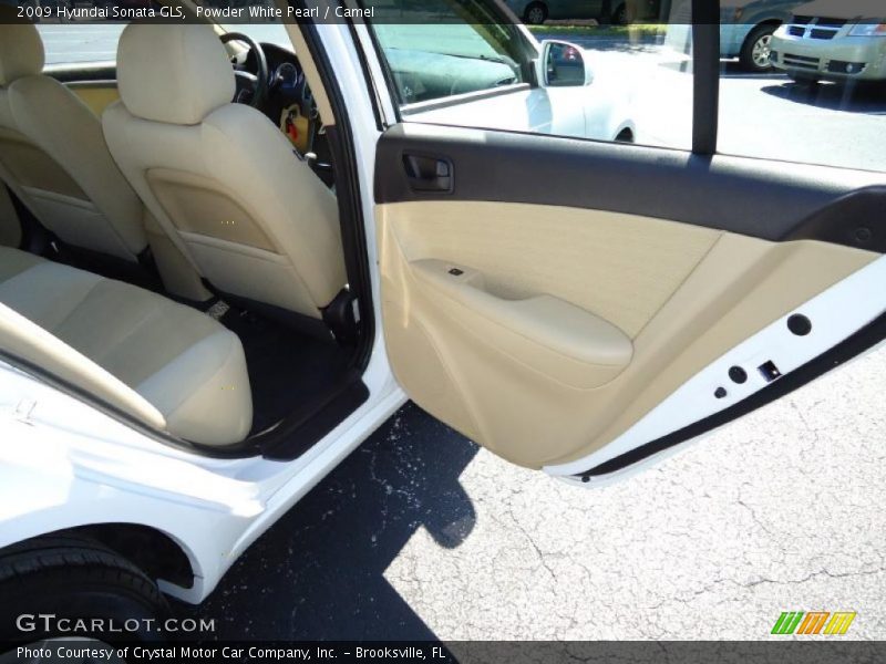 Powder White Pearl / Camel 2009 Hyundai Sonata GLS