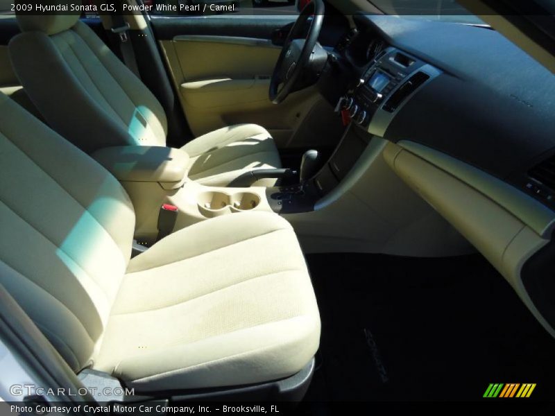Powder White Pearl / Camel 2009 Hyundai Sonata GLS