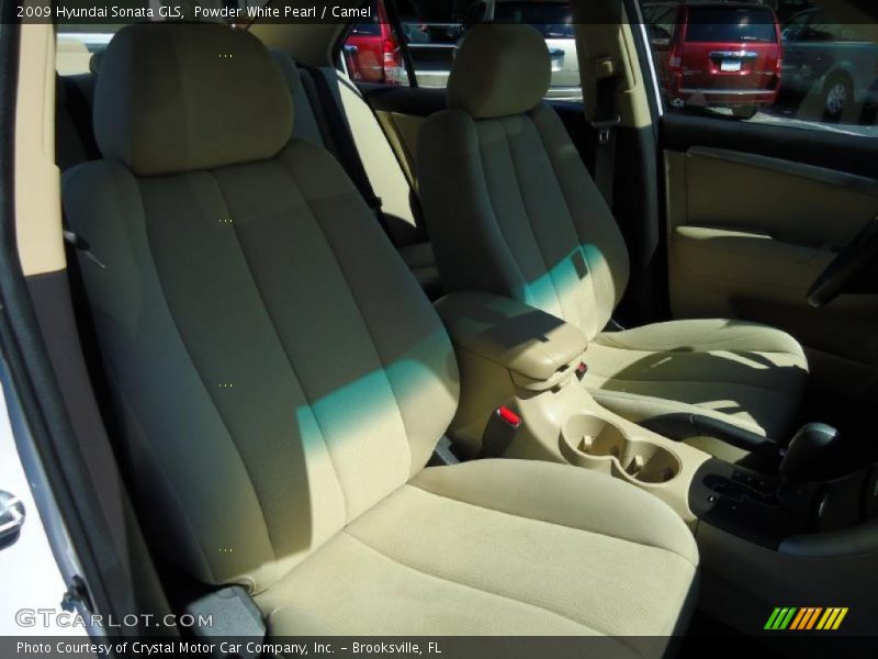 Powder White Pearl / Camel 2009 Hyundai Sonata GLS