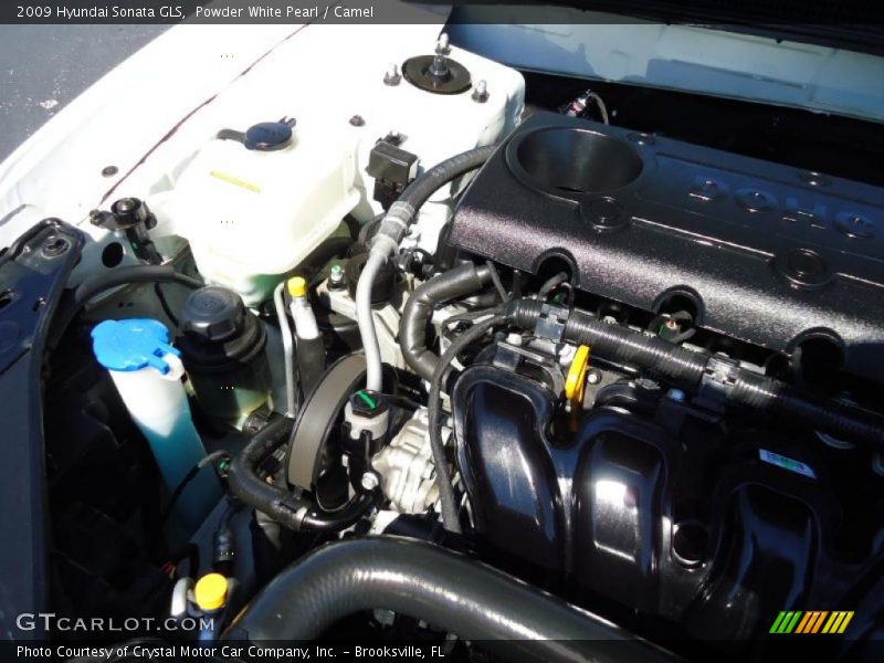 Powder White Pearl / Camel 2009 Hyundai Sonata GLS