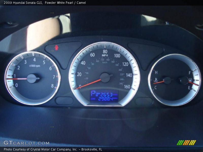 Powder White Pearl / Camel 2009 Hyundai Sonata GLS