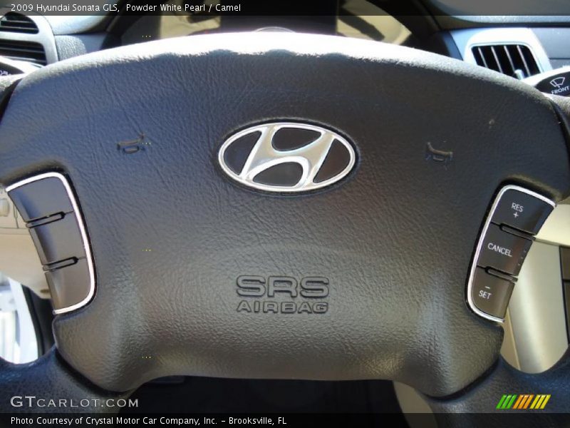 Powder White Pearl / Camel 2009 Hyundai Sonata GLS
