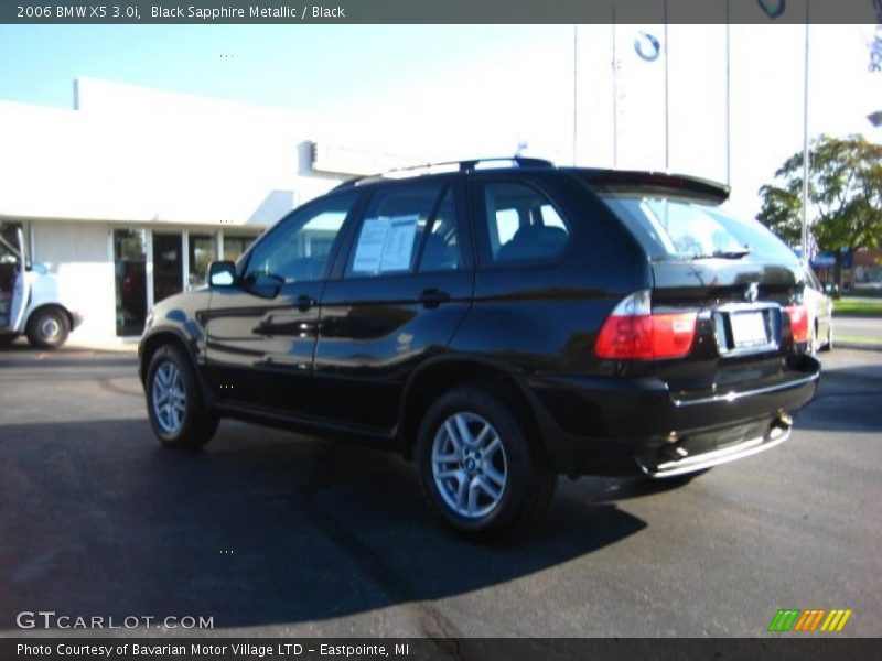 Black Sapphire Metallic / Black 2006 BMW X5 3.0i