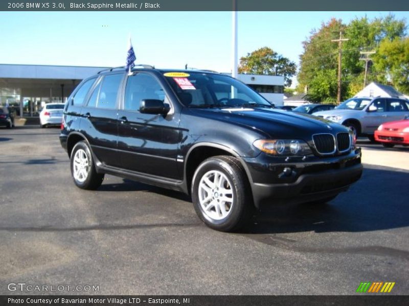 Black Sapphire Metallic / Black 2006 BMW X5 3.0i