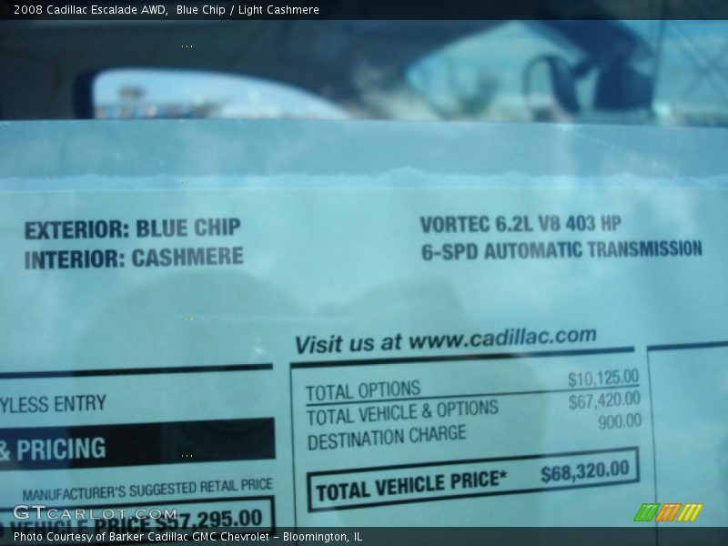 Blue Chip / Light Cashmere 2008 Cadillac Escalade AWD