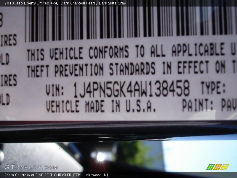 Dark Charcoal Pearl / Dark Slate Gray 2010 Jeep Liberty Limited 4x4
