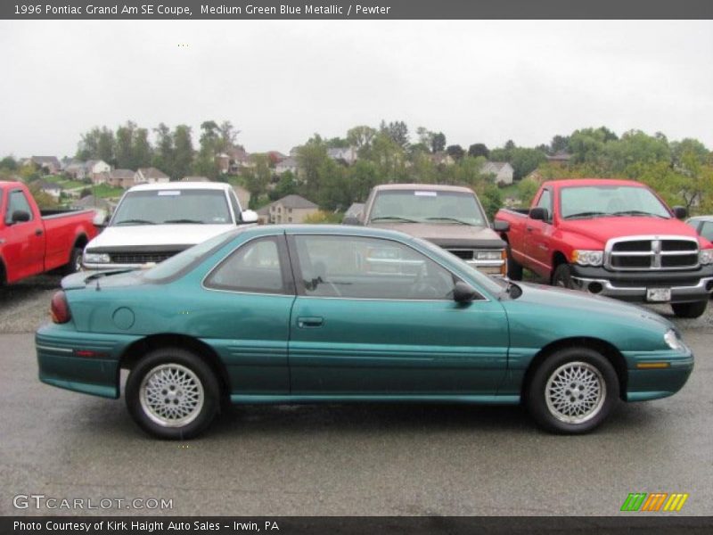 Medium Green Blue Metallic / Pewter 1996 Pontiac Grand Am SE Coupe
