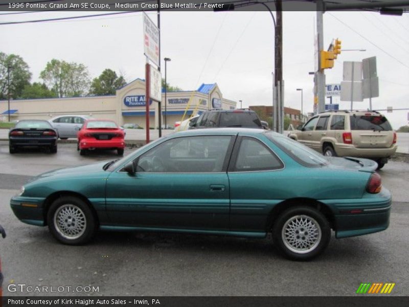 Medium Green Blue Metallic / Pewter 1996 Pontiac Grand Am SE Coupe