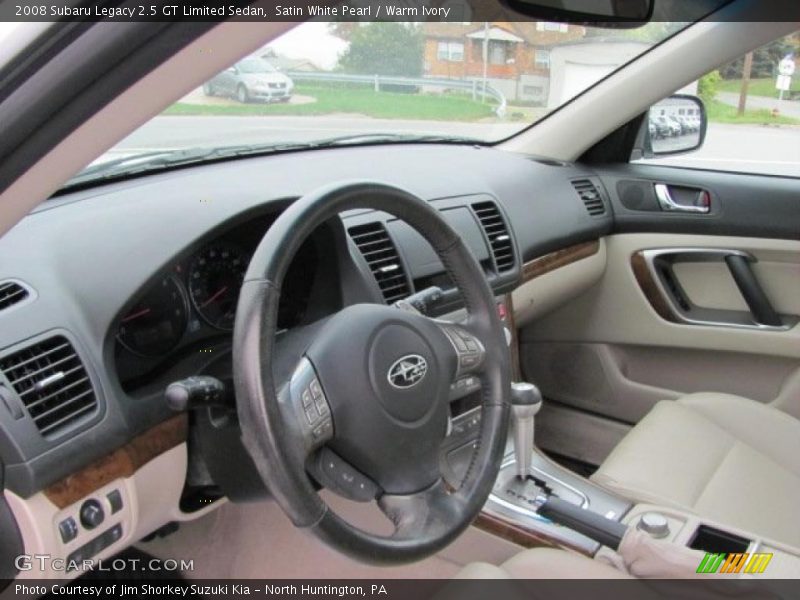Satin White Pearl / Warm Ivory 2008 Subaru Legacy 2.5 GT Limited Sedan