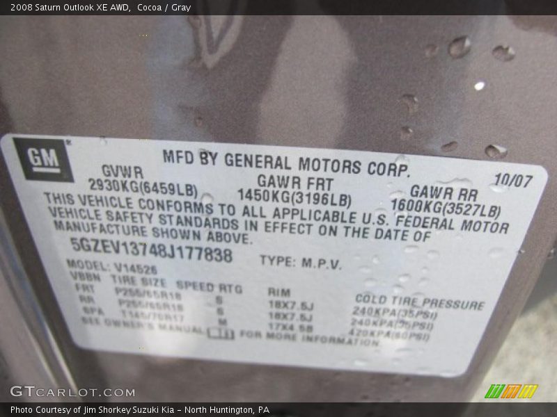 Cocoa / Gray 2008 Saturn Outlook XE AWD