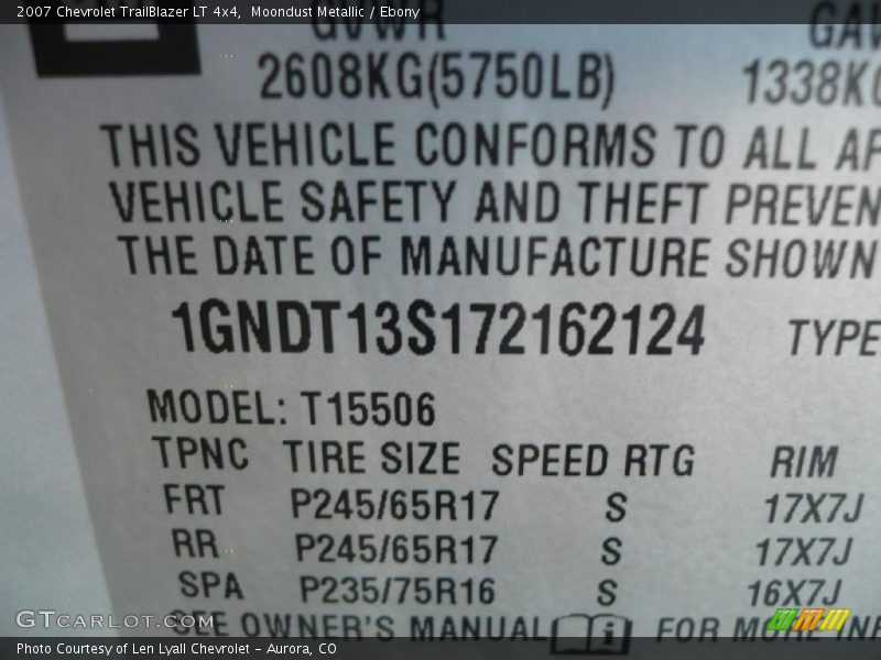 Moondust Metallic / Ebony 2007 Chevrolet TrailBlazer LT 4x4