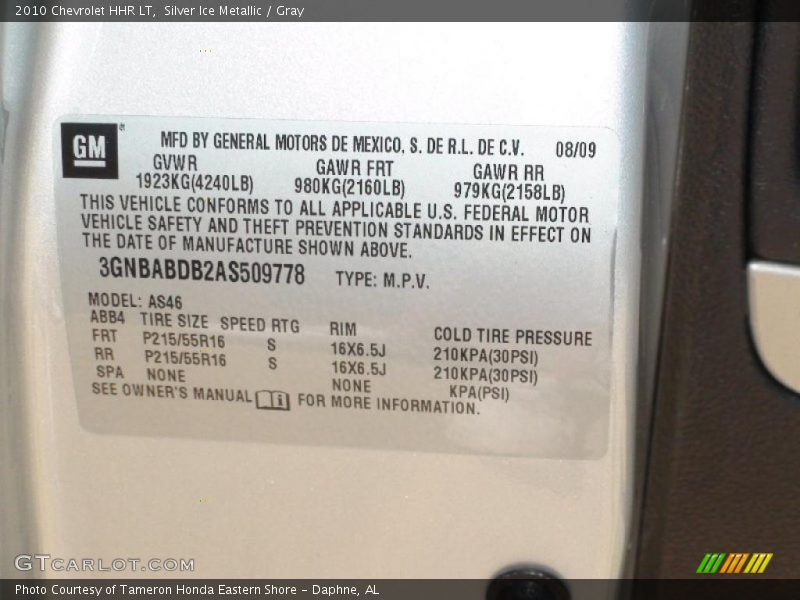 Silver Ice Metallic / Gray 2010 Chevrolet HHR LT