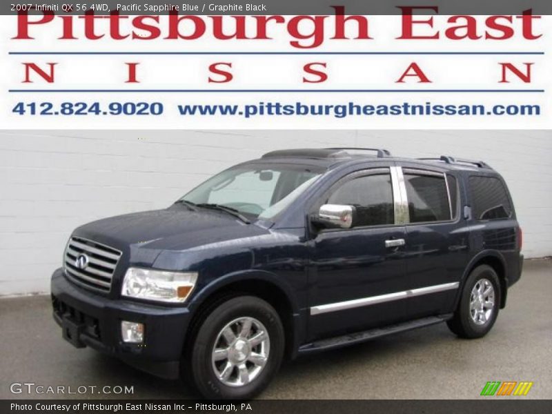 Pacific Sapphire Blue / Graphite Black 2007 Infiniti QX 56 4WD