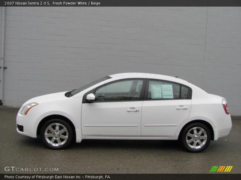 Fresh Powder White / Beige 2007 Nissan Sentra 2.0 S