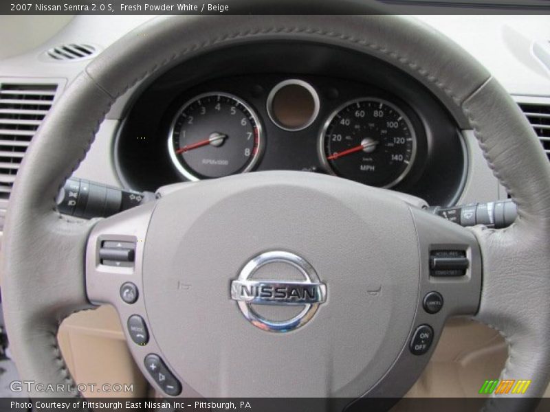 Fresh Powder White / Beige 2007 Nissan Sentra 2.0 S