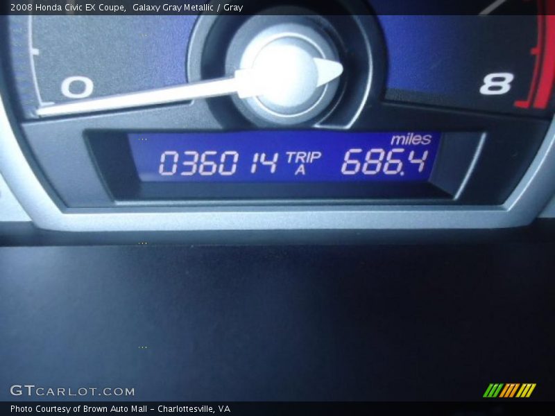Galaxy Gray Metallic / Gray 2008 Honda Civic EX Coupe