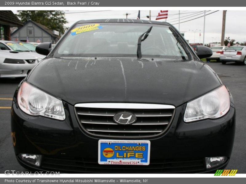 Black Pearl / Gray 2009 Hyundai Elantra GLS Sedan