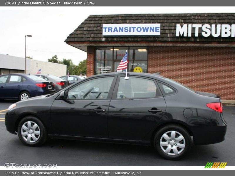 Black Pearl / Gray 2009 Hyundai Elantra GLS Sedan