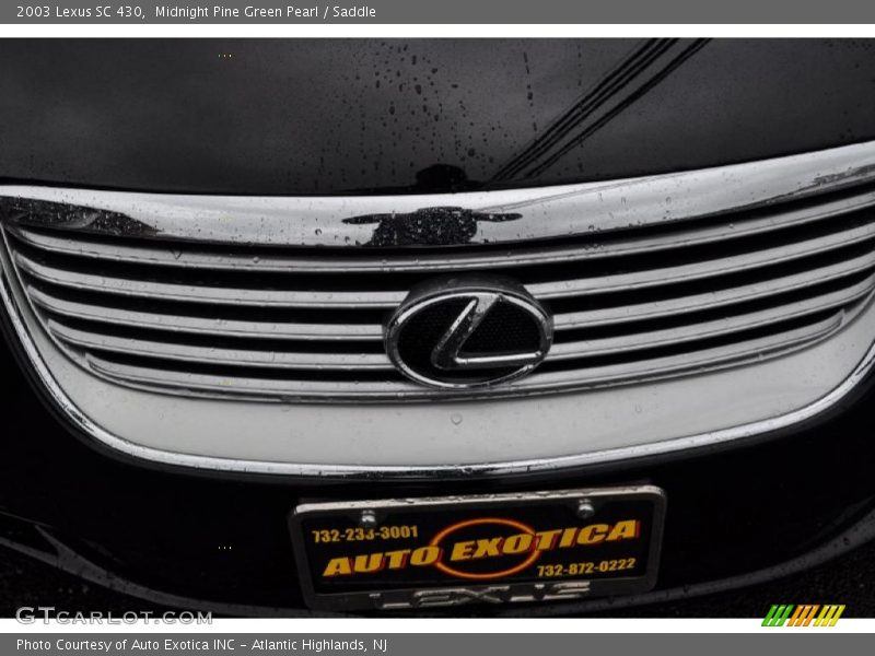 Midnight Pine Green Pearl / Saddle 2003 Lexus SC 430