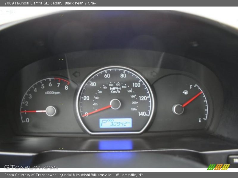 Black Pearl / Gray 2009 Hyundai Elantra GLS Sedan