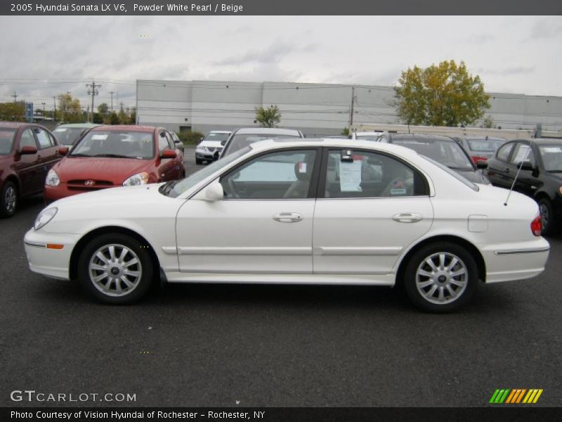 Powder White Pearl / Beige 2005 Hyundai Sonata LX V6