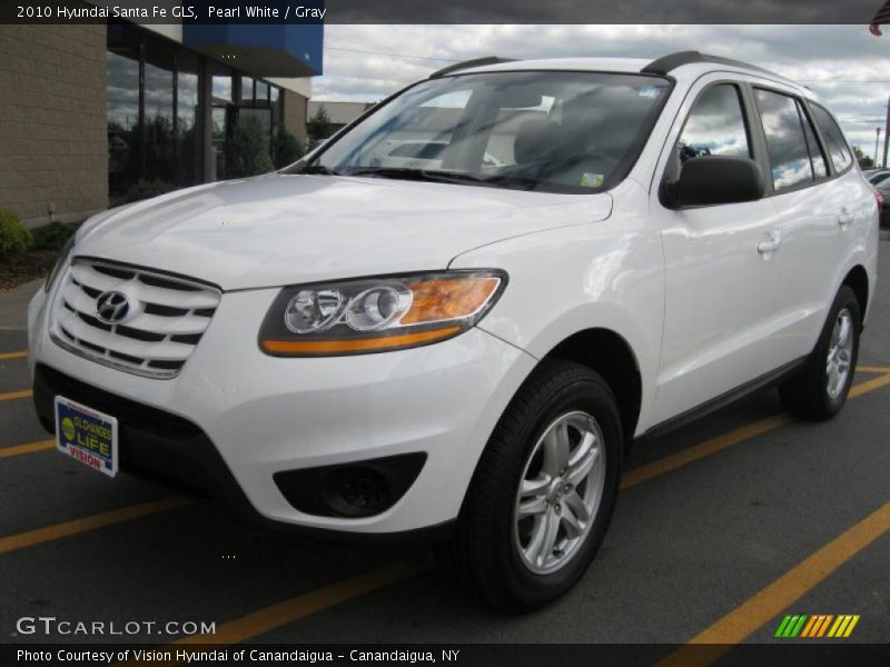 Pearl White / Gray 2010 Hyundai Santa Fe GLS