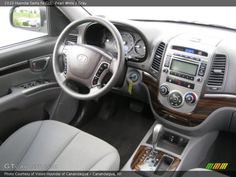 Pearl White / Gray 2010 Hyundai Santa Fe GLS