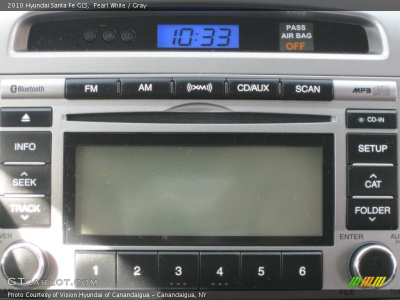 Pearl White / Gray 2010 Hyundai Santa Fe GLS