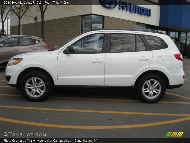 Pearl White / Gray 2010 Hyundai Santa Fe GLS