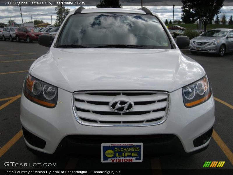 Pearl White / Gray 2010 Hyundai Santa Fe GLS