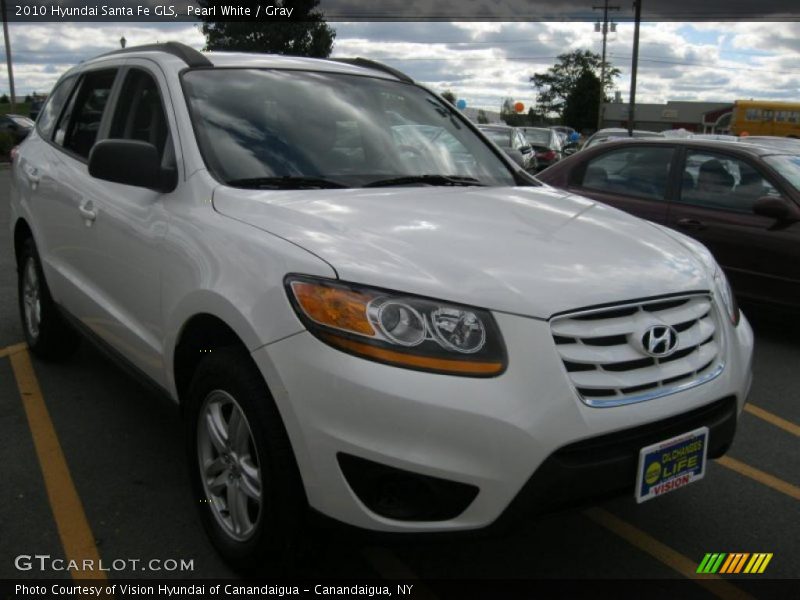 Pearl White / Gray 2010 Hyundai Santa Fe GLS