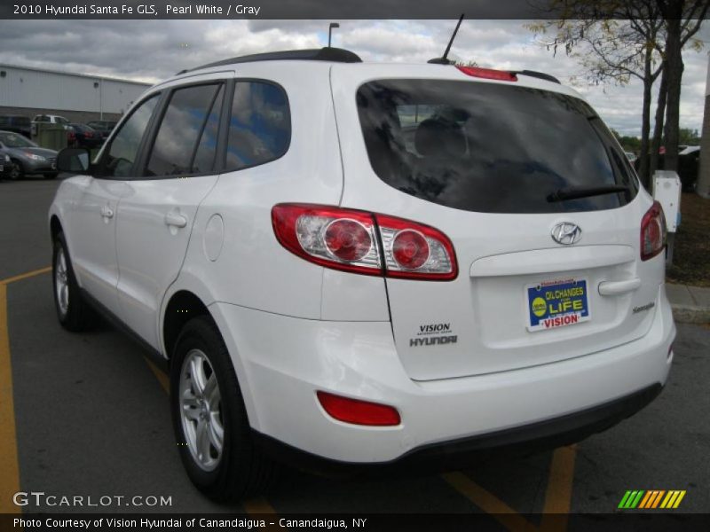 Pearl White / Gray 2010 Hyundai Santa Fe GLS