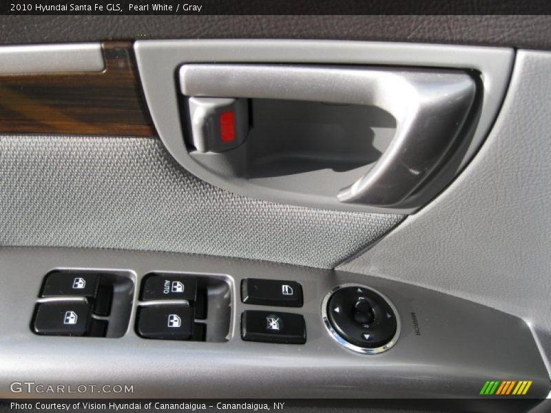 Pearl White / Gray 2010 Hyundai Santa Fe GLS