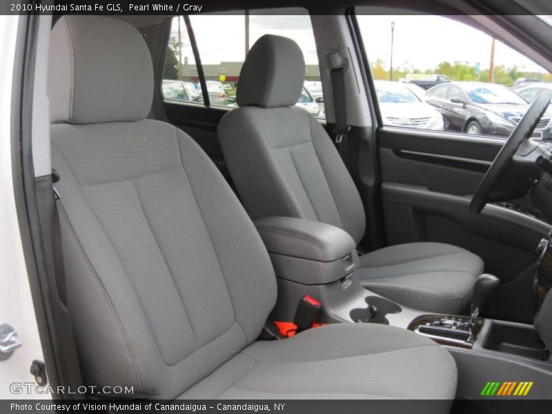 Pearl White / Gray 2010 Hyundai Santa Fe GLS