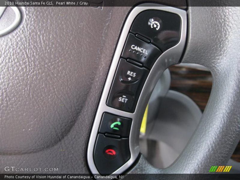 Pearl White / Gray 2010 Hyundai Santa Fe GLS