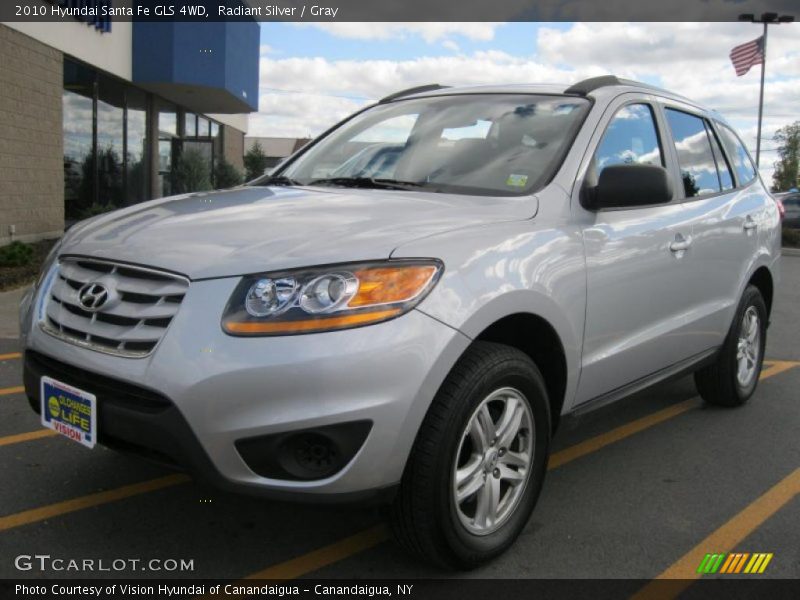 Radiant Silver / Gray 2010 Hyundai Santa Fe GLS 4WD