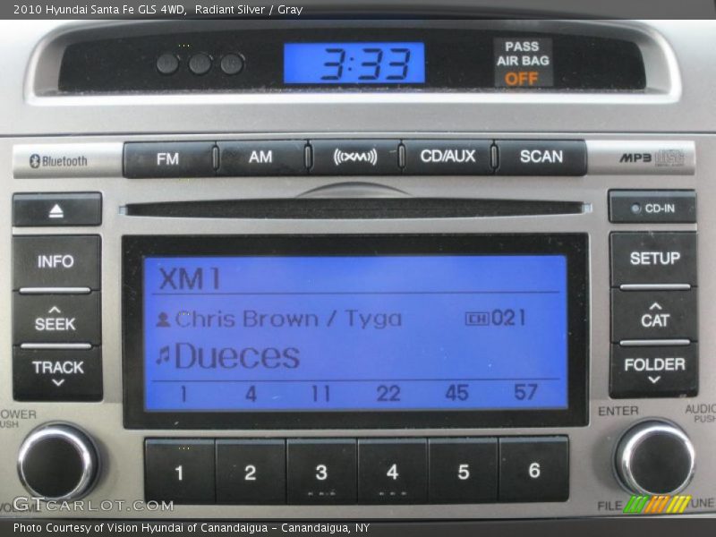 Radiant Silver / Gray 2010 Hyundai Santa Fe GLS 4WD