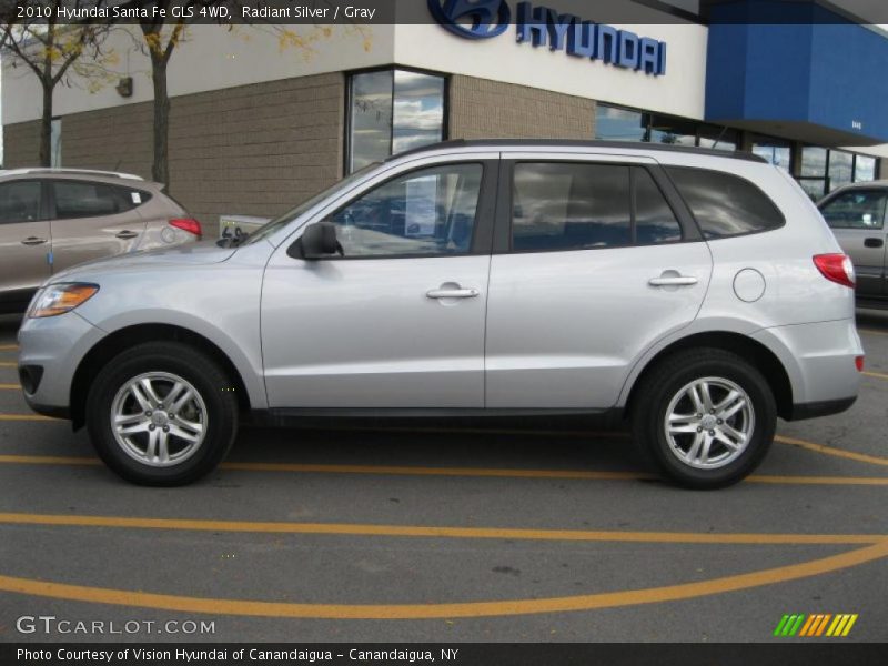 Radiant Silver / Gray 2010 Hyundai Santa Fe GLS 4WD