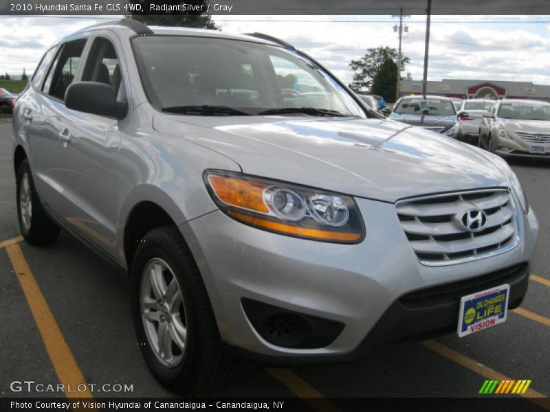 Radiant Silver / Gray 2010 Hyundai Santa Fe GLS 4WD