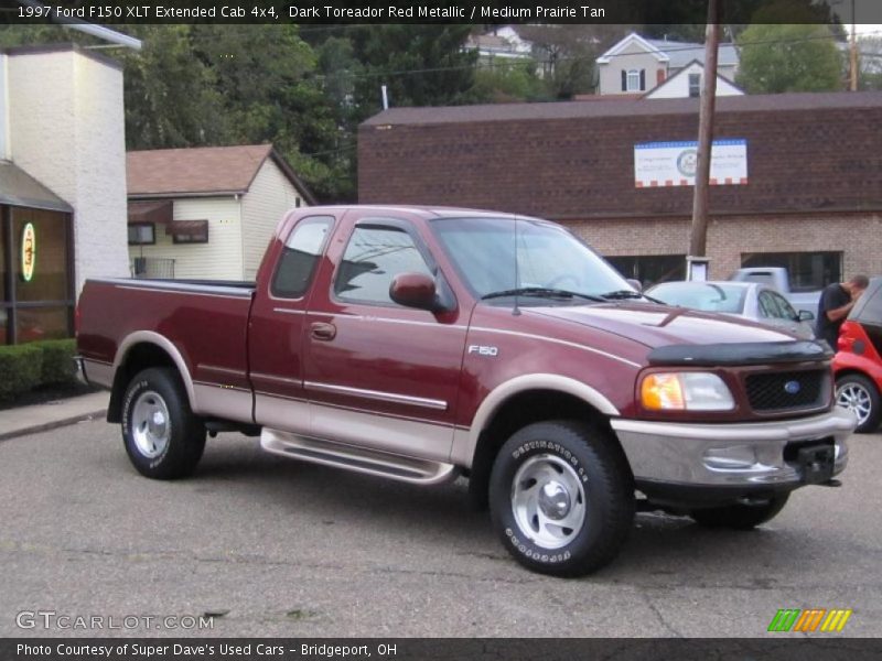 Dark Toreador Red Metallic / Medium Prairie Tan 1997 Ford F150 XLT Extended Cab 4x4