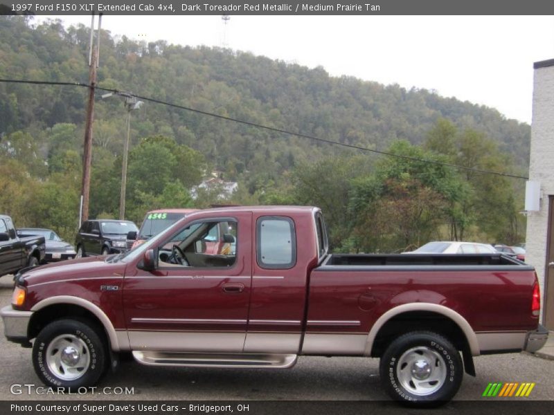 Dark Toreador Red Metallic / Medium Prairie Tan 1997 Ford F150 XLT Extended Cab 4x4