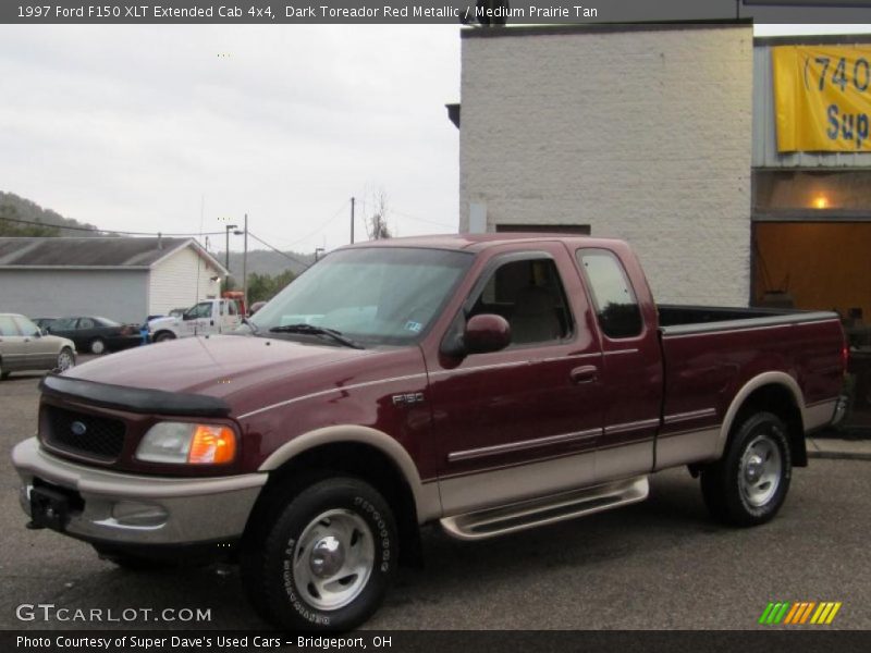 Dark Toreador Red Metallic / Medium Prairie Tan 1997 Ford F150 XLT Extended Cab 4x4