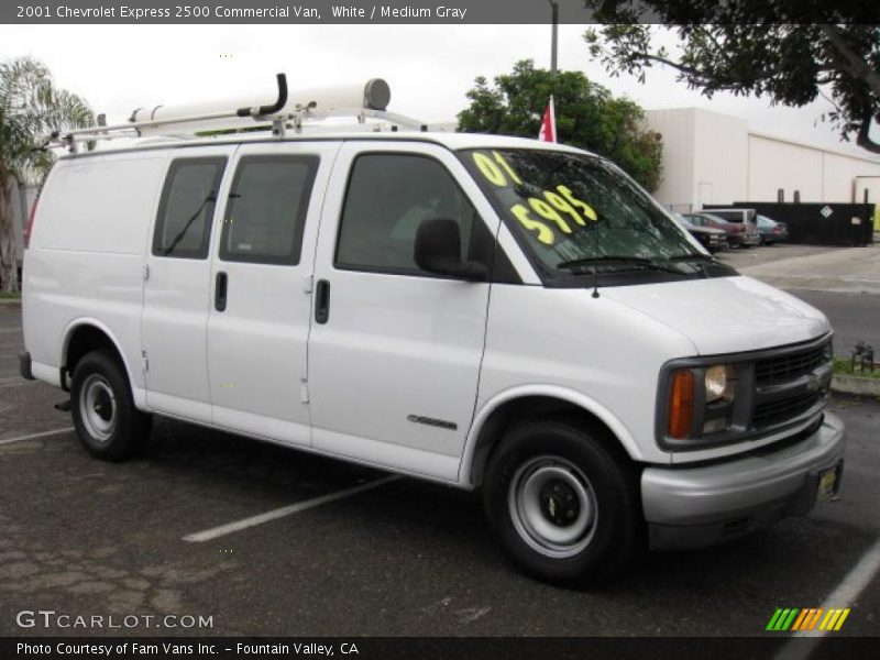 White / Medium Gray 2001 Chevrolet Express 2500 Commercial Van