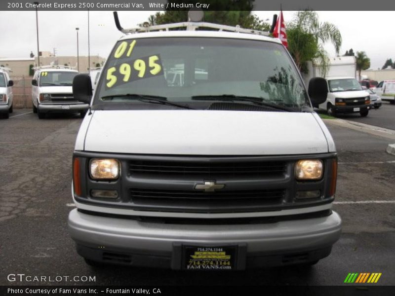 White / Medium Gray 2001 Chevrolet Express 2500 Commercial Van